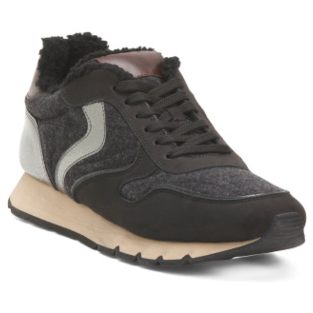 Voile Blanche Black Suede & FurJulia sneakers worn only once! originally $348!!!